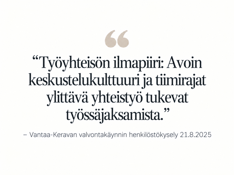 Suunnitelmallisen ohjaus- ja valvontakäynnin myönteinen palaute Kotirauhalle.